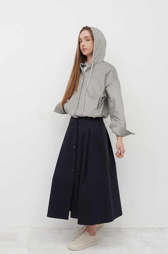 Спідниця бавовняна на ґудзиках синій (С91/1)